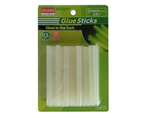 Daiso Glow in the Dark Glue sticks 24pcs Green FrontPackage