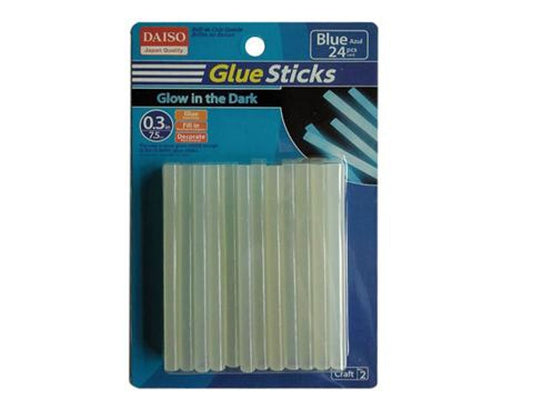 Daiso Glow in the Dark Glue sticks 24pcs Blue FrontPackage