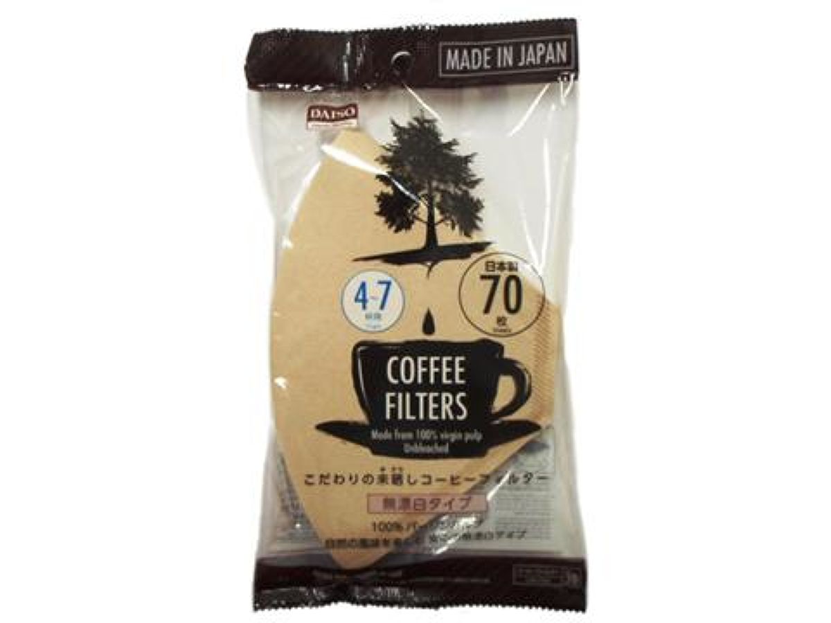 Daiso Coffee Filters 4-7cups UnBleached 70sheets FrontPackage