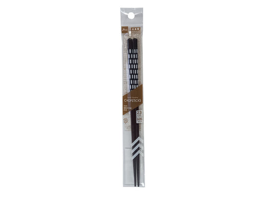 Daiso Chopsticks Made in Wakasa Japan -Dishwasher Safe - Flickering Flame - Black- FrontPackage