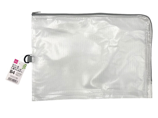 Daiso Vinyl Mesh Case B4 L Shape Fastener FrontPackage