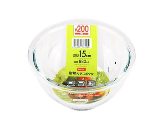 Daiso Heat-resistant Glass Bowl FrontPackage