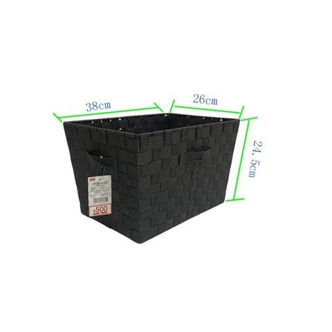 Woven Storage Basket - Dark Gray, 10.3 x 15 x h9.7 in