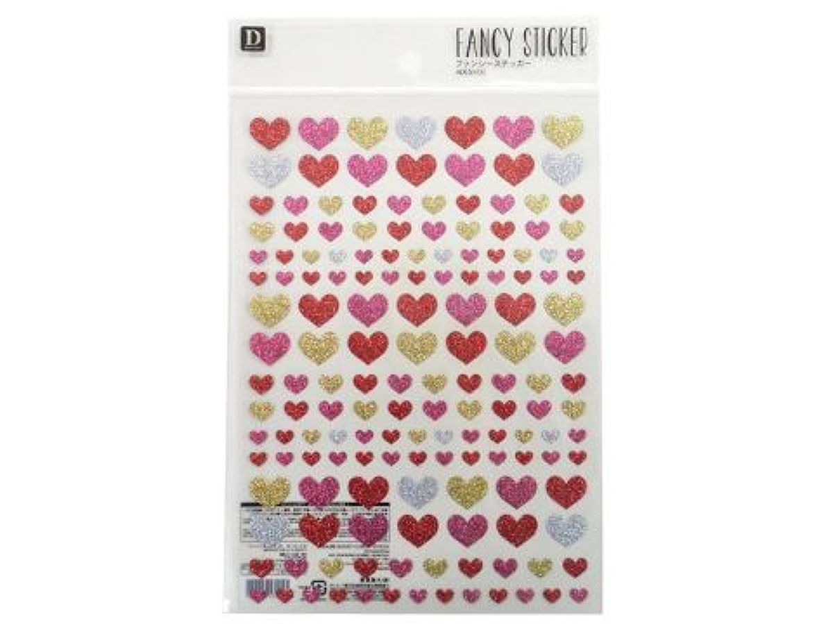 Daiso STICKER 4 22 GLITTER HEART FrontPackage