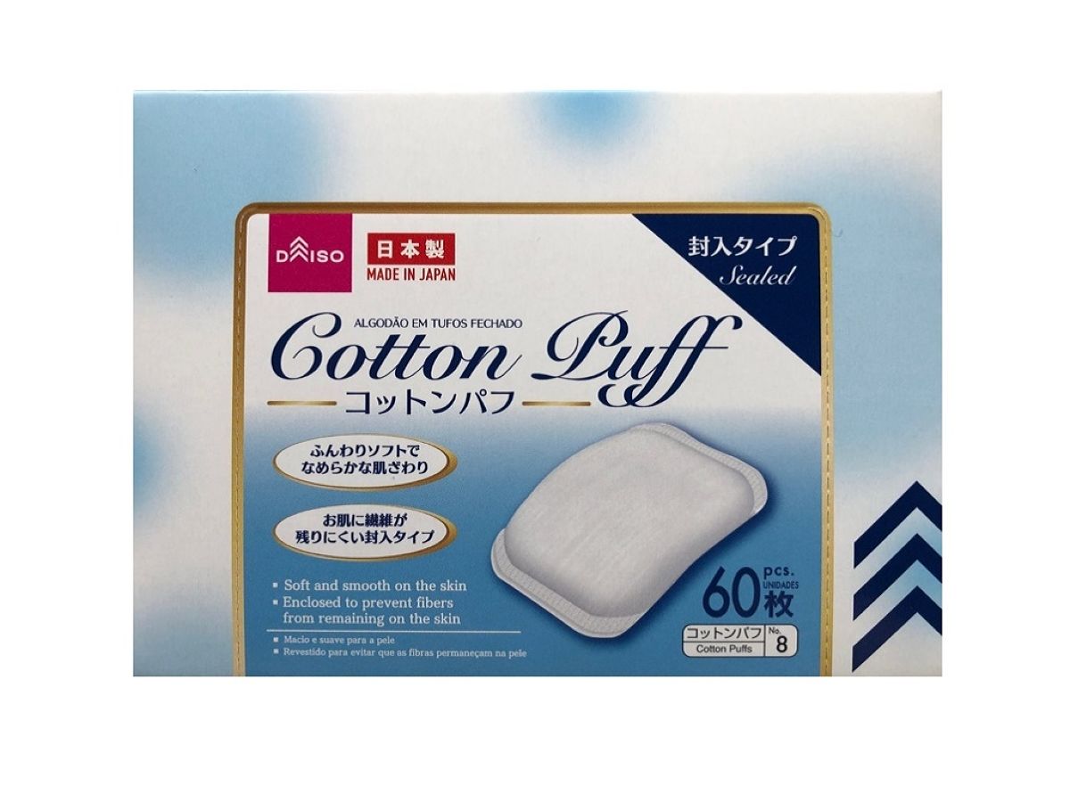 Daiso Cotton Puff -Sealed - 60 pcs.- FrontPackage