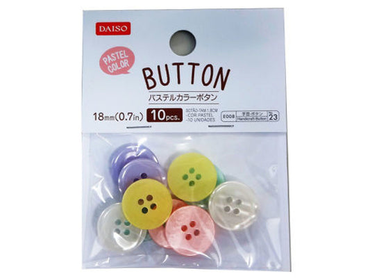 Daiso Pastel Color Button -10 pcs.- FrontPackage