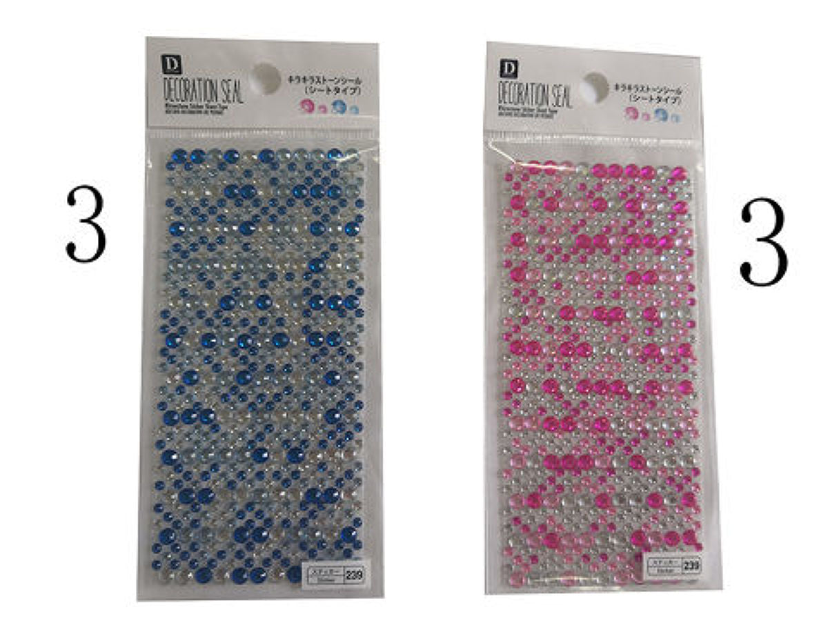 Daiso Rhinestone Sticker Sheet Type FrontPackage