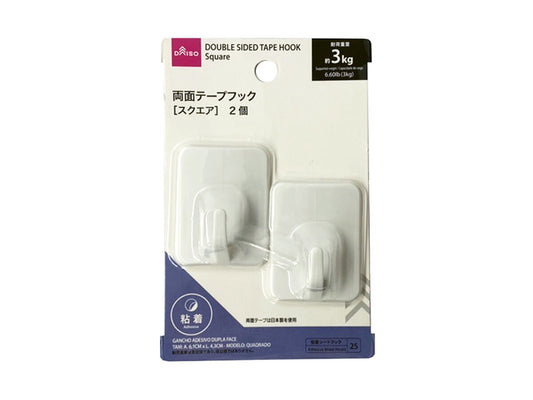 Daiso Double-Sided Tape Hook -Square- FrontPackage