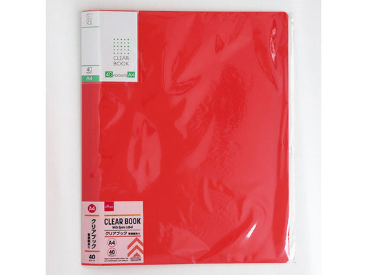 Daiso A4Clear book 40 pocket(with spine label  Red) FrontPackage