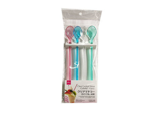 Daiso Clear Cocktail Stirrer -Colorful - 4 pcs.- FrontPackage