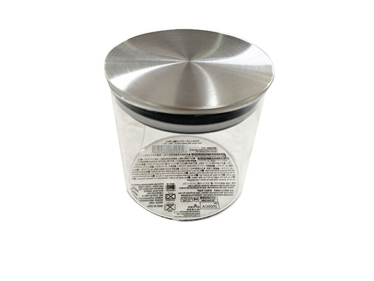 Daiso Glass Canister -With Stainless Steel Lid- FrontPackage