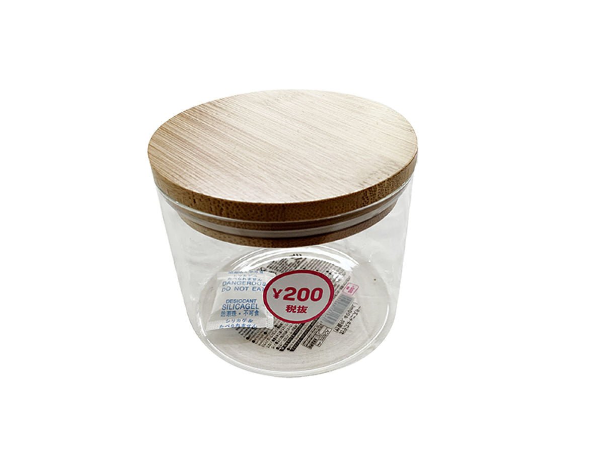 Daiso Glass Canister -With Bamboo Lid- FrontPackage