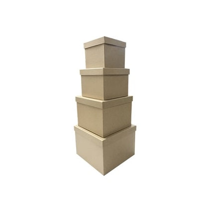 Kraft Paper Gift Box - Square - 4 Sizes - 1 pc