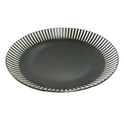 Deep Plate - Modern Stripe - Black