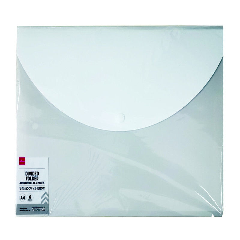 Daiso Divided Folder -With Partition - A4 - 6 Pockets- FrontPackage