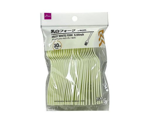 Daiso Milky White Fork - 30 pcs.- FrontPackage