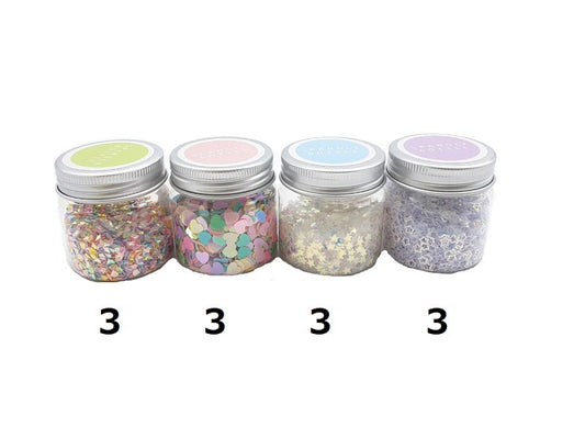 Daiso Sequin -With Case - Star - Heart - Diamond Shaped- FrontPackage