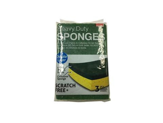 Daiso Non-Woven Fabric & Cellulose Scrub Sponge -3pcs.- FrontPackage