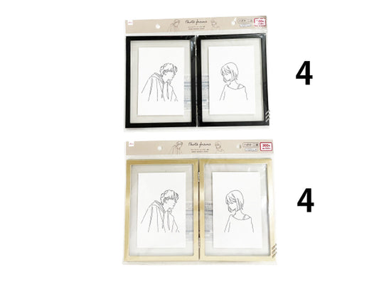 Daiso Aluminum Photo Frame -Postcard - Double- FrontPackage