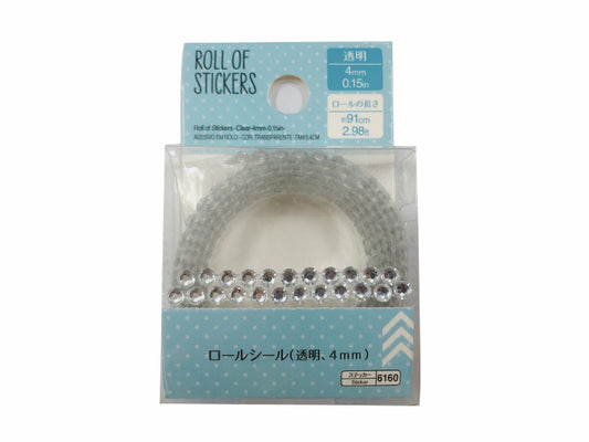Roll of Stickers -Clear-4mm-0.15in-