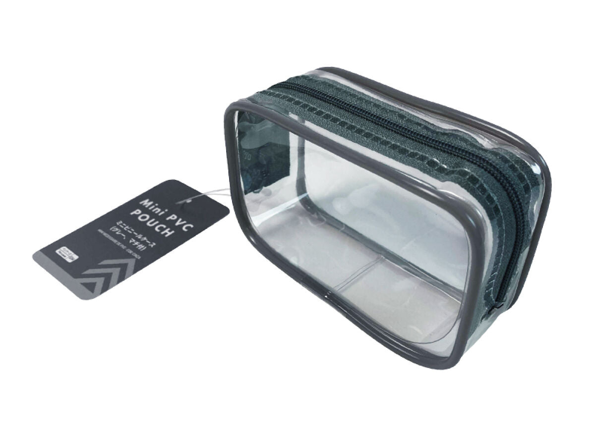 Daiso Mini PVC pouch-Gray with gusset - FrontPackage