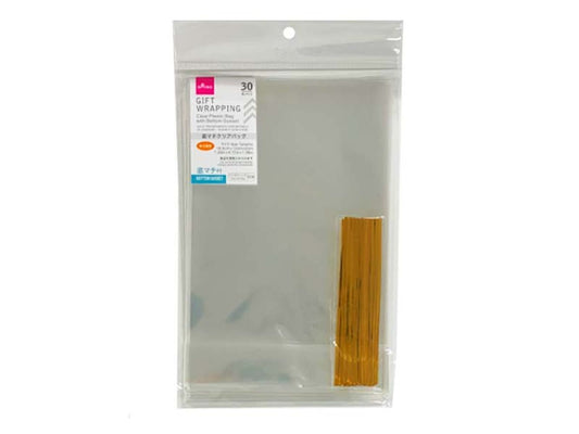 Daiso Clear Plastic Bag with Bottom Gusset - 30 pcs. - FrontPackage
