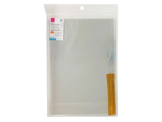 Daiso Clear Plastic Bag with Bottom Gusset - 20 pcs. - FrontPackage