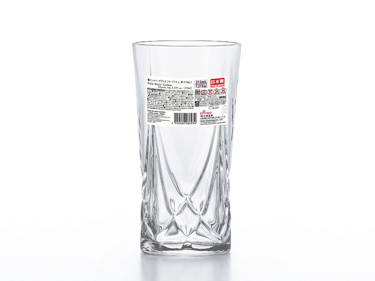 Daiso Oldie Glass Tumbler -Curve Line- FrontPackage