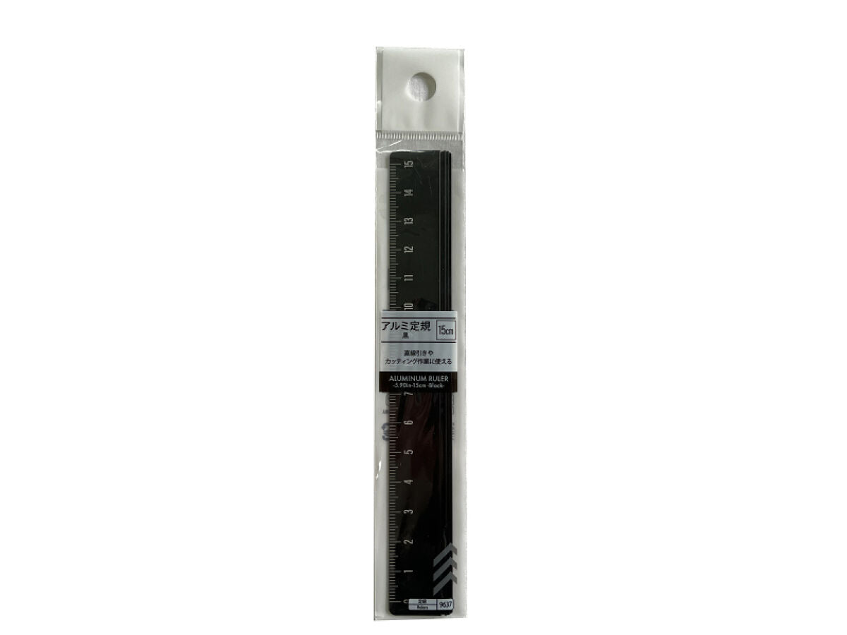 Daiso Aluminum Ruler - Black- FrontPackage