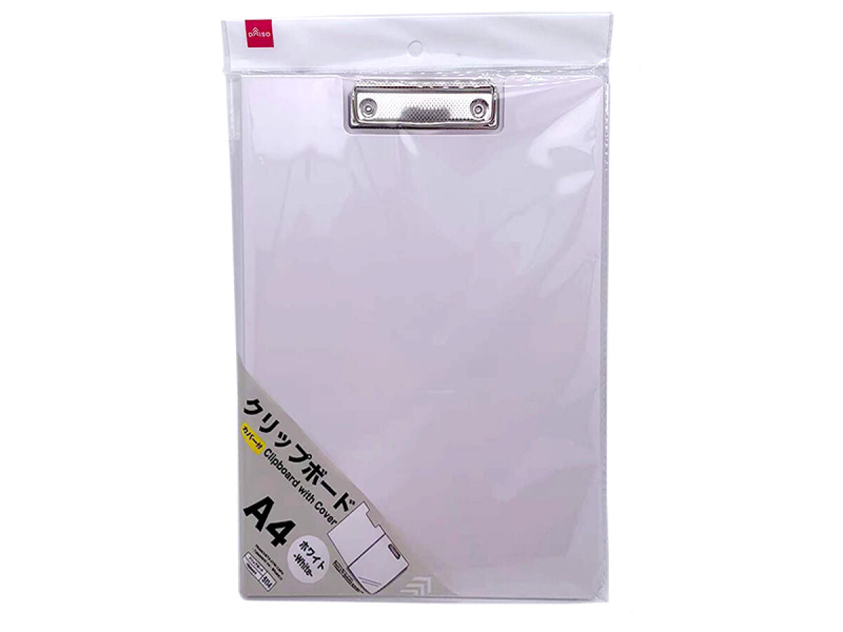 Daiso Clipboard with Cover -A4 - White- FrontPackage