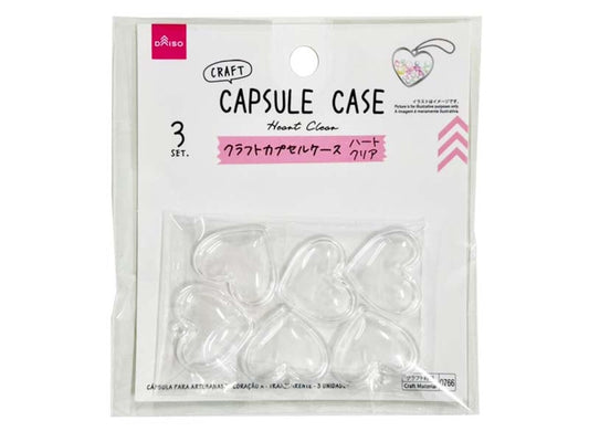 Daiso Craft Capsule Case - Heart A Clear 3set - FrontPackage