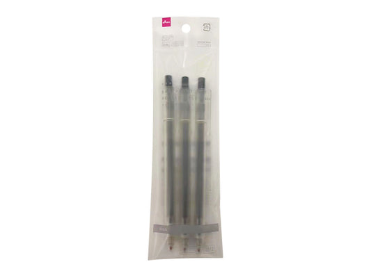 Gel Ink Ballpoint Pen -Retractable - Black - 3 pcs.-
