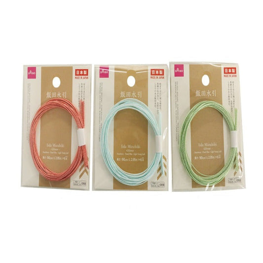 Iida Mizuhiki - Glitter - Strawberry - Pastel Blue - Light Green - 6 pcs.-