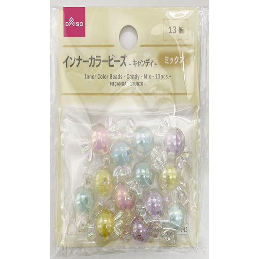 Daiso Inner Color Beads -Candy - Mix -13 pcs.- FrontPackage