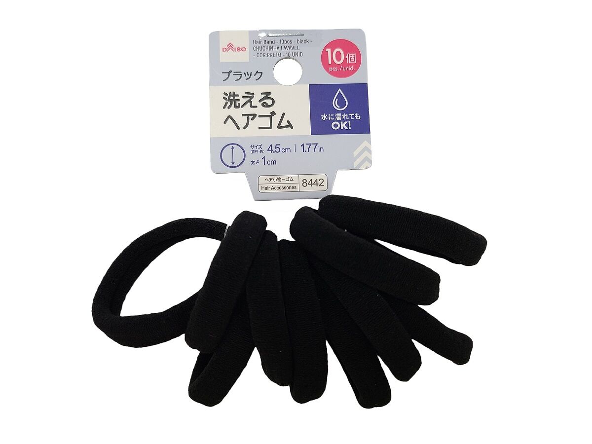 Daiso Hair Band - 10pcs.- black - FrontPackage