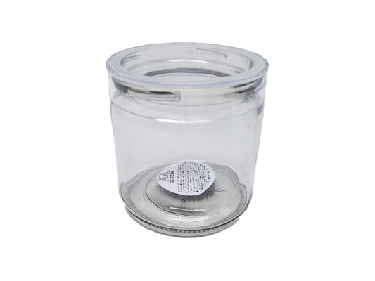 Daiso Clear Plastic Lid Glass Pot FrontPackage