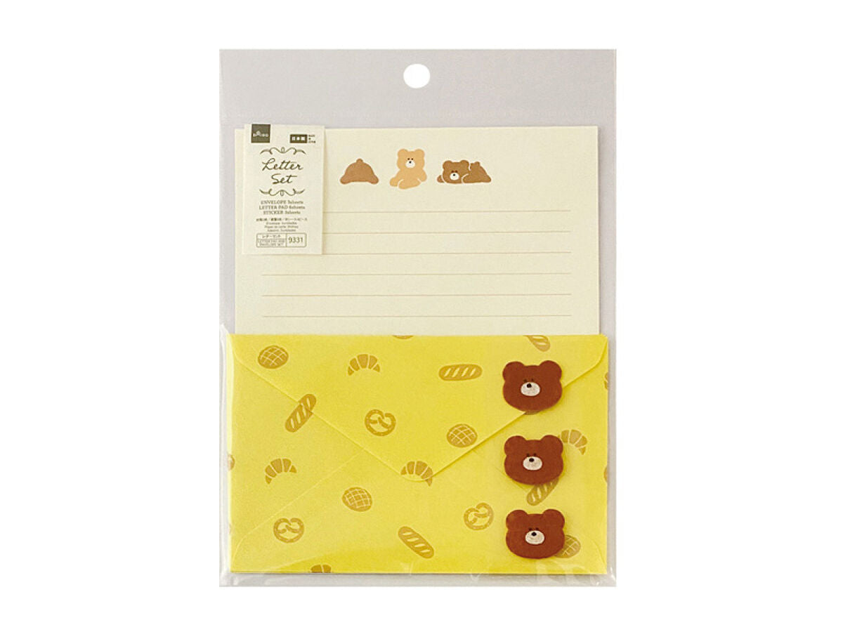 Daiso Fluffy Animal Letter Pad and Envelope Set - Bear - FrontPackage