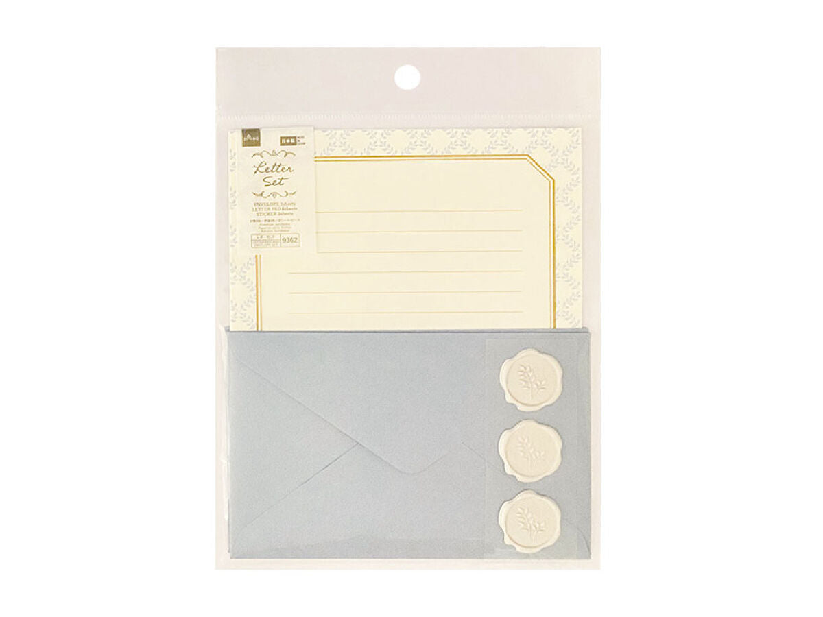 Daiso LETTER PAD AND ENVELOPE SET SUBDUED BLUE FrontPackage