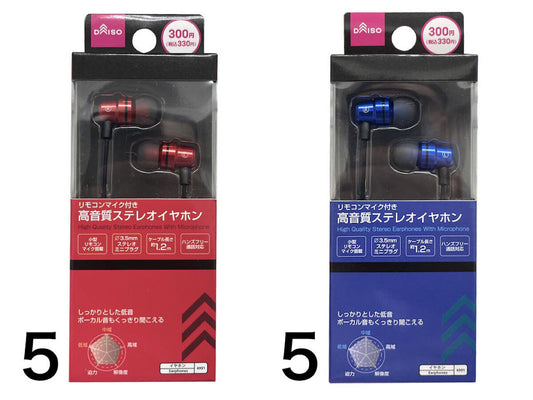 Daiso High Quality Stereo Earphones With Microphone FrontPackage