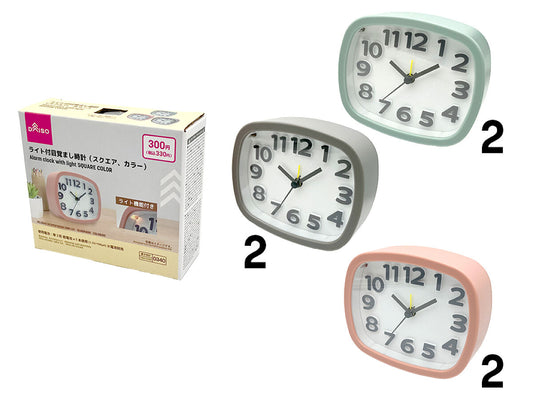 Daiso Alarm clock with light SQUARE COLOR FrontPackage