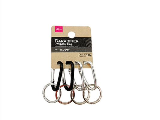 Daiso Carabiner -With Key Ring - 4 pcs.- FrontPackage