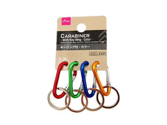 Daiso Carabiner - With Key Ring -Color - 4 pcs.- FrontPackage