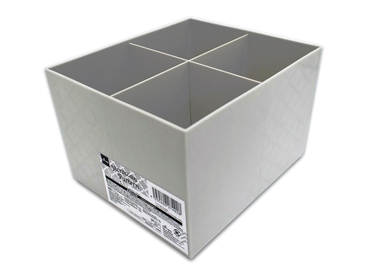 Daiso Box with partitions (Moroccan pattern, Gray) FrontPackage