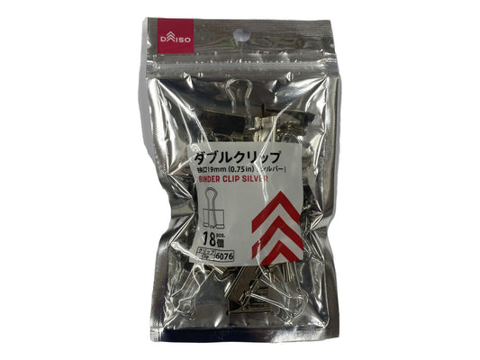 Daiso Binder Clip -Silver Color- FrontPackage