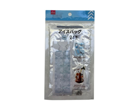 Daiso Ice Bag -Slim - 12 Ice Cubes x 24 Bags- square- FrontPackage
