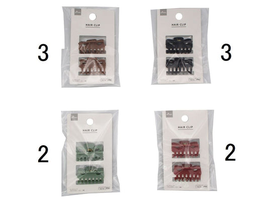 Daiso Claw clip (Matte color, mini, 2 pcs.) FrontPackage