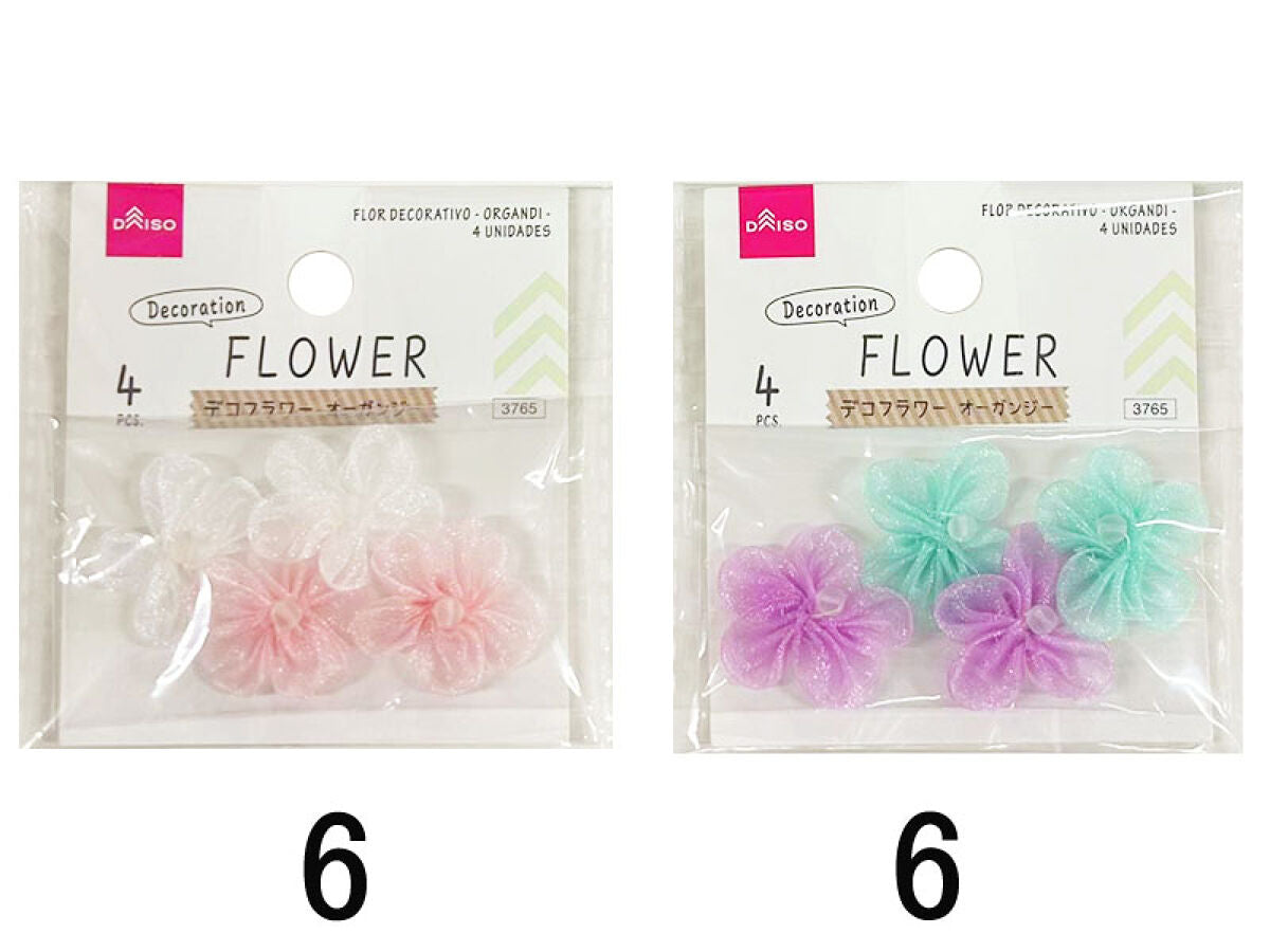 Daiso Decoration Flower - Organdy 4pcs - FrontPackage