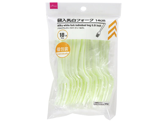 Daiso Individually Bagged Milky White Forks - 18 pcs.- FrontPackage
