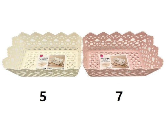 Daiso Floral Pattern Basket with Designs FrontPackage