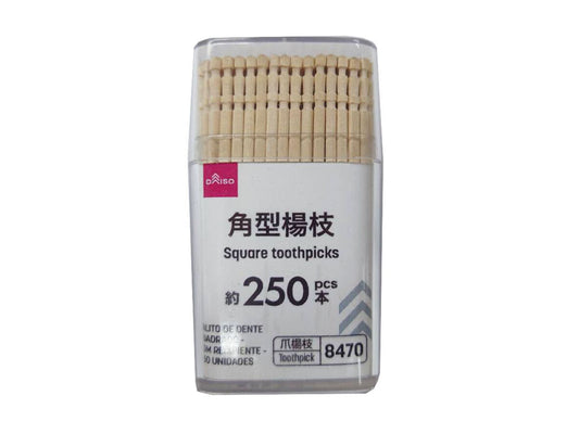 Daiso Square toothpicks 250pcs FrontPackage